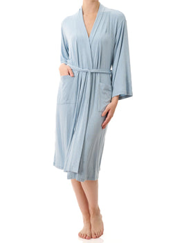 Short Kimono Wrap-Mist Marle