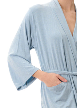 Short Kimono Wrap-Mist Marle