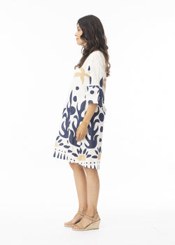 Nazca Dress Contemporary Frill Sleeve