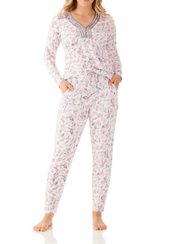 Jasmine Viscose Elastane Henley Tee & Tapered Pant Set