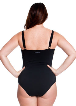 Ladies Ruched One Piece Still Black