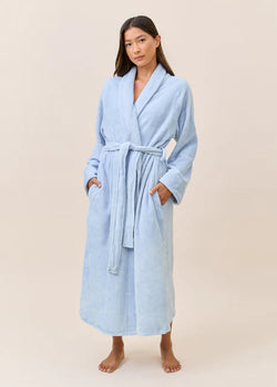 Long Plush Robe Blue