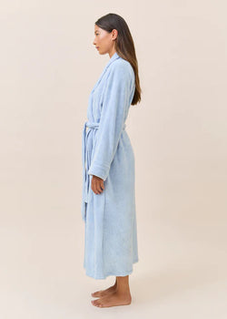 Long Plush Robe Blue