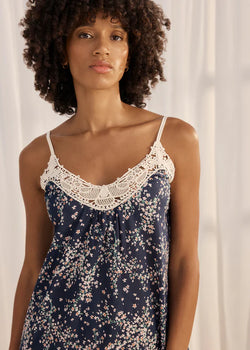 Cheri Blossom Lace Front Maxi Nightie