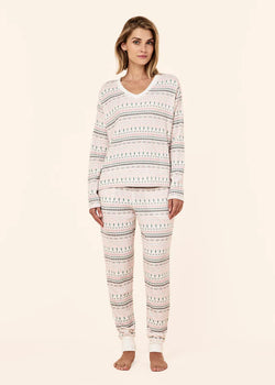 Fairisle Waffle Long Sleeve Top and Jogger