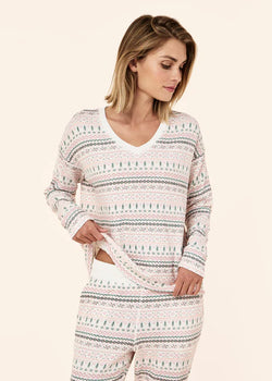 Fairisle Waffle Long Sleeve Top and Jogger