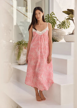 Cheri Blossom Lace Front Maxi Nightie
