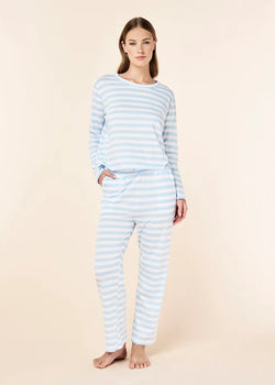 Jada Organic Cotton Knit Stripe Full Length PJ Set