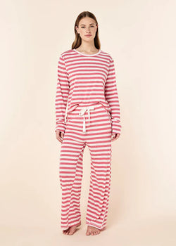 Jada Organic Cotton Knit Long Sleeve Boxy Tee & Straight Leg Pant Set