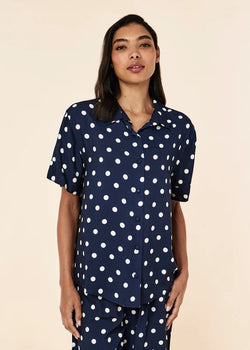 Spot Short Sleeve Full Length Pant PJ Set