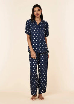 Spot Short Sleeve Full Length Pant PJ Set