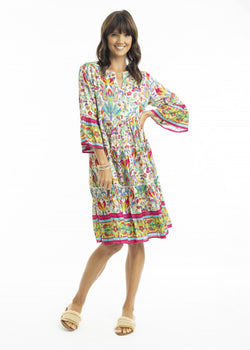 Fleur Layered Dress With Frill Sleeve