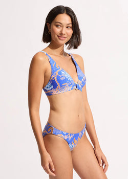 Eden Longline Triangle Bikini Top - Azure