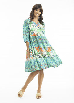 Olivia 3/4 Sleeve Layered Dress