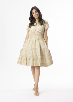 Poplin Essentials Dress Short Ruched