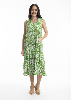 Hayman Green Sleeveless Boho Dress