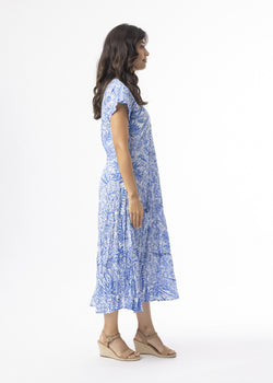 Aksharay Blue Dress Bias Pockets