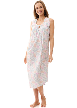 PIA MID SLEEVELESS NIGHTIE