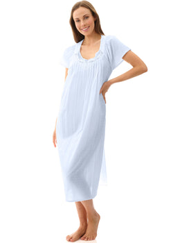 DOBBY MID LENGTH NIGHTIE