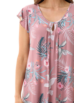 LANI SHORT NIGHTIE FLUTTER SLEEVE