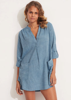 Boyfriend Beach Shirt - Chambray