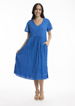 Essentials Cotton Gauze Peak Dress