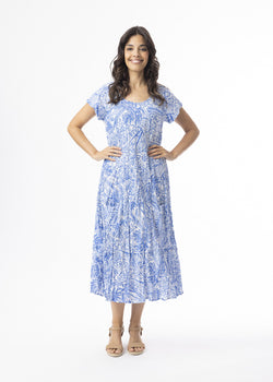 Aksharay Blue Dress Bias Pockets
