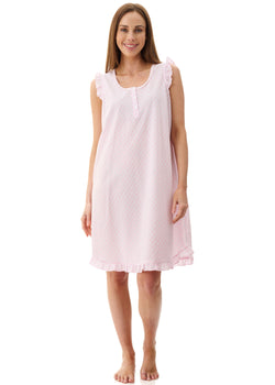 Check Sleeveless Short Nightie