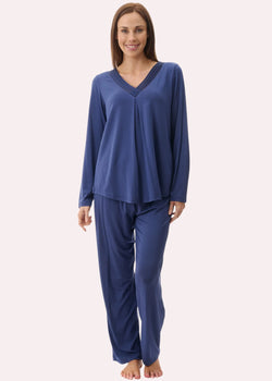 NAVY SATIN PYJAMA