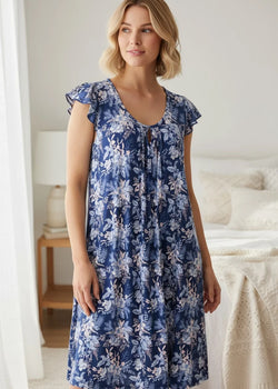 TRIESTE FLUTTER SLEEVE SHORT NIGHTIE