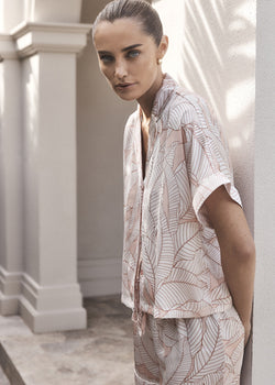 BENITA WHITE ORANGE SATIN PJ