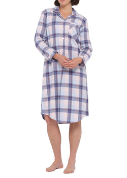Blue Horizon Flannelette Cotton Midi Nightshirt