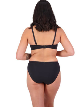 Contours Underwired Tie Front Bikini Set In Black