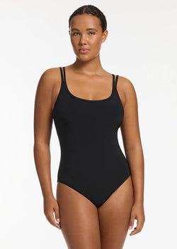 Jetset Double Strap One Piece - Black
