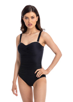 Black Ribbed Texture Bandeau