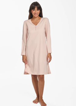 Supima Cotton Lace Trim Nightie Rosewater