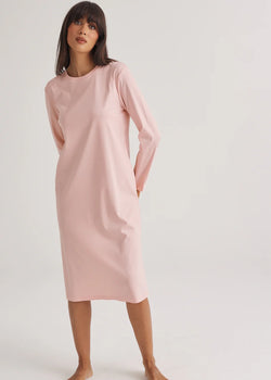 Supima Cotton Long Sleeve Tee Nightie Rosewater
