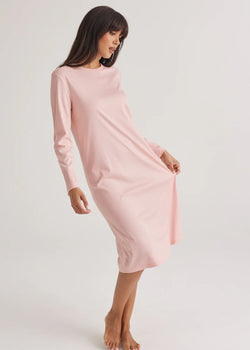 Supima Cotton Long Sleeve Tee Nightie Rosewater