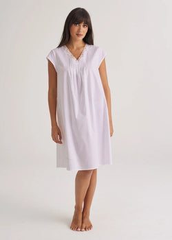 Cotton Spot Cap Sleeve Nightie White