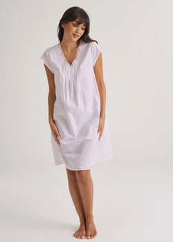 Cotton Spot Cap Sleeve Nightie White