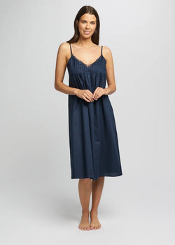 Cotton Spot Strappy Nightie Navy