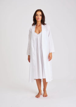 Cotton Spot Robe White