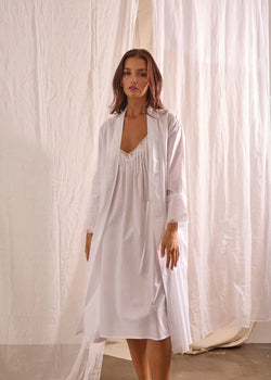 Cotton Spot Robe White