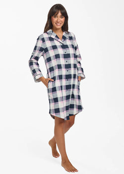 Brushed Cotton Check Nightshirt