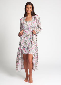 Palm Tree Resort Satin Robe