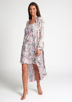 Palm Tree Resort Satin Robe