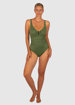 Rococco D-E Cup Ring Front One Piece Swimsuit