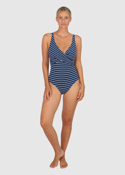 All Aboard D-E Cup Wrap One Piece Swimsuit