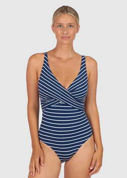 All Aboard D-E Cup Wrap One Piece Swimsuit