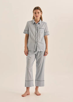 Molly Blue Double Piping Pyjama Set
